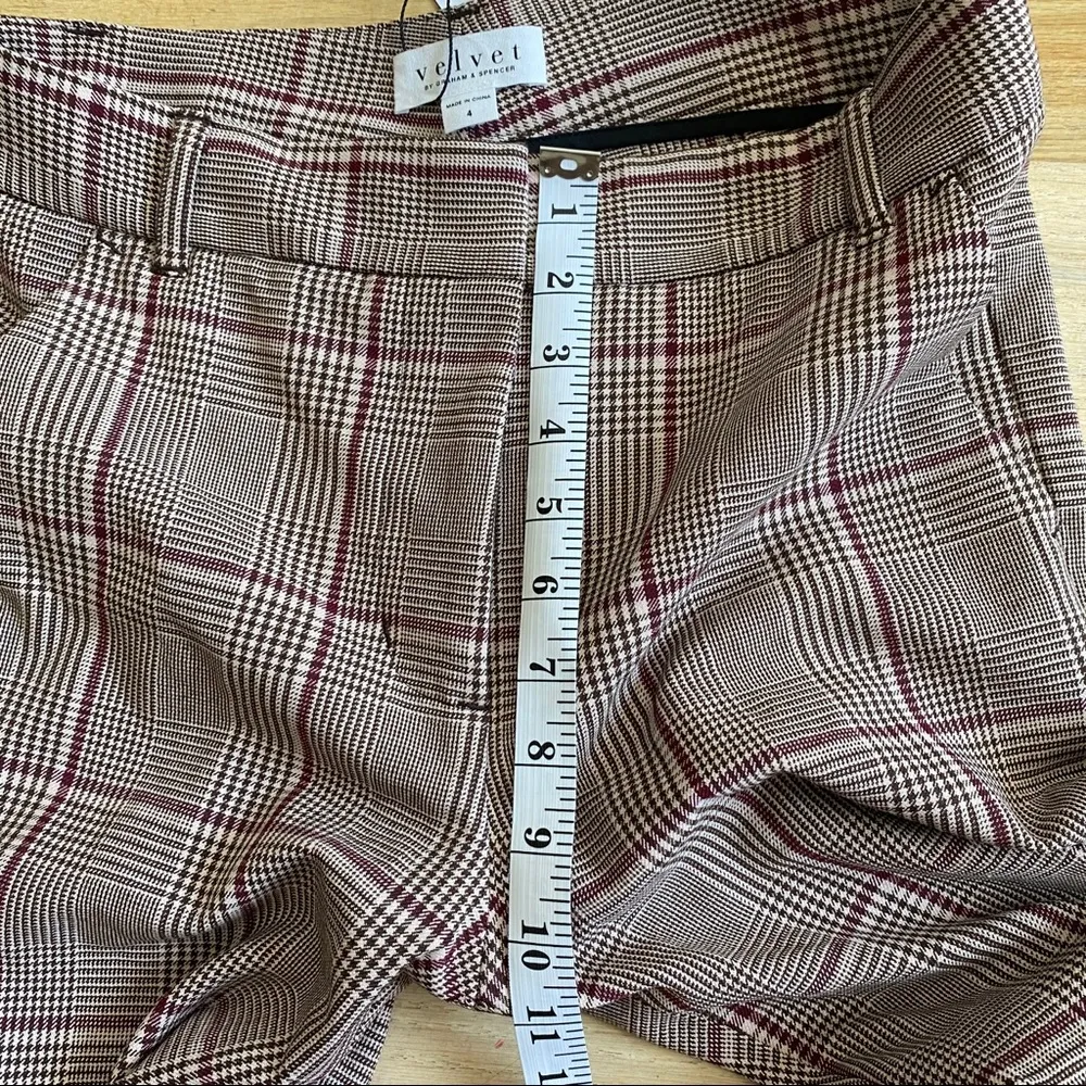Velvet plaid pants Red Size 4 - Image 7