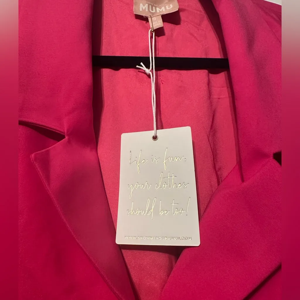New with tags Show me your mumu major blazer in hot pink - Image 7
