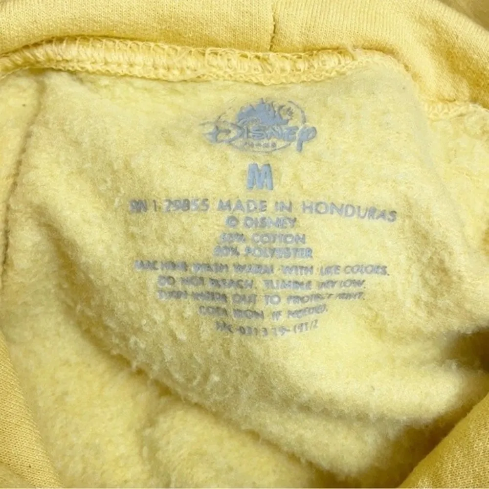 Disneyland Pullover Fleece Hoodie Yellow Rainbow Retro Unisex Adult Size Medium - Image 7