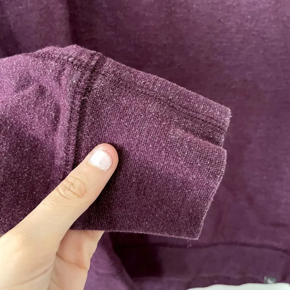 Eddie Bauer plum purple pink crewneck fleece sweater classic casual style cotton - Image 4