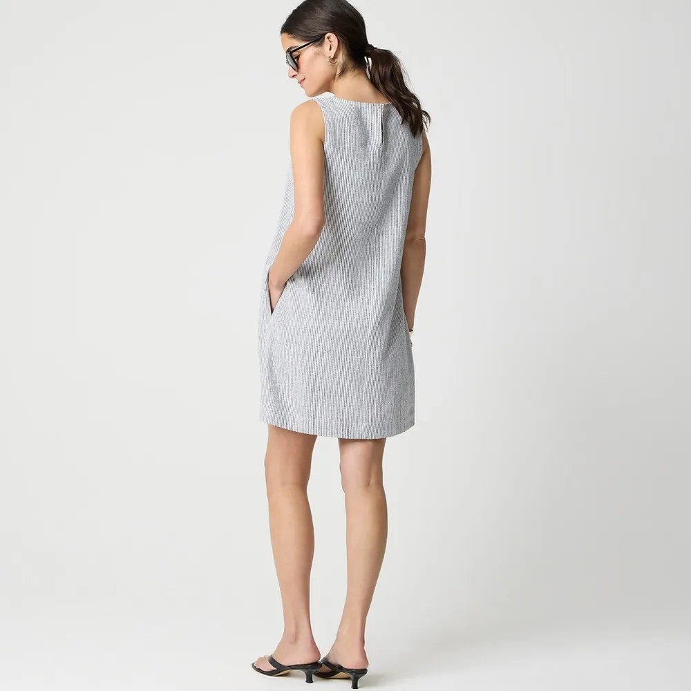 NWT J Crew Linen Blend Shift Dress Mini Sleeveless Sz 10 - Box Cutter Slice - Image 2