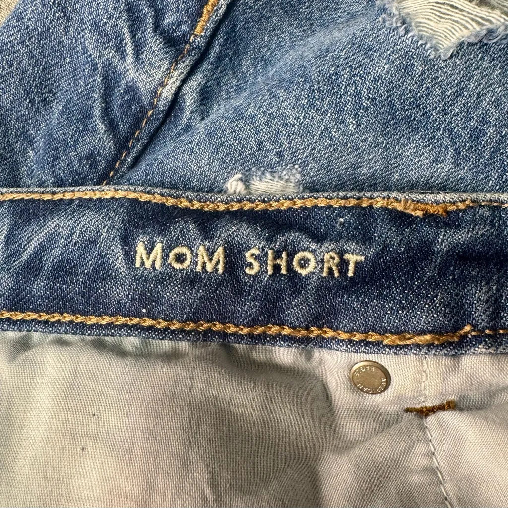 American Eagle Mom Jean Shorts Distressed Ripped Denim Size 14 - Image 7