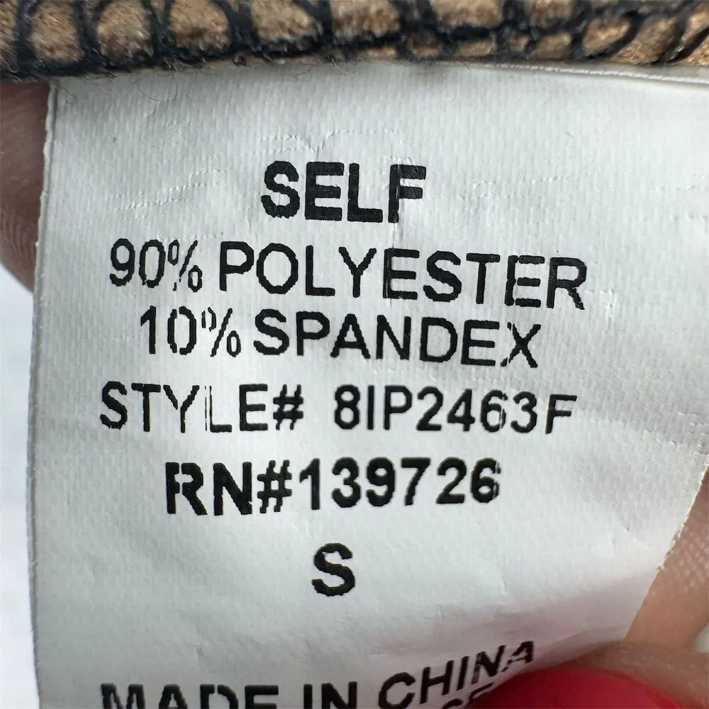 Women's Snakeskin Print Leggings Size S Brown - Image 5