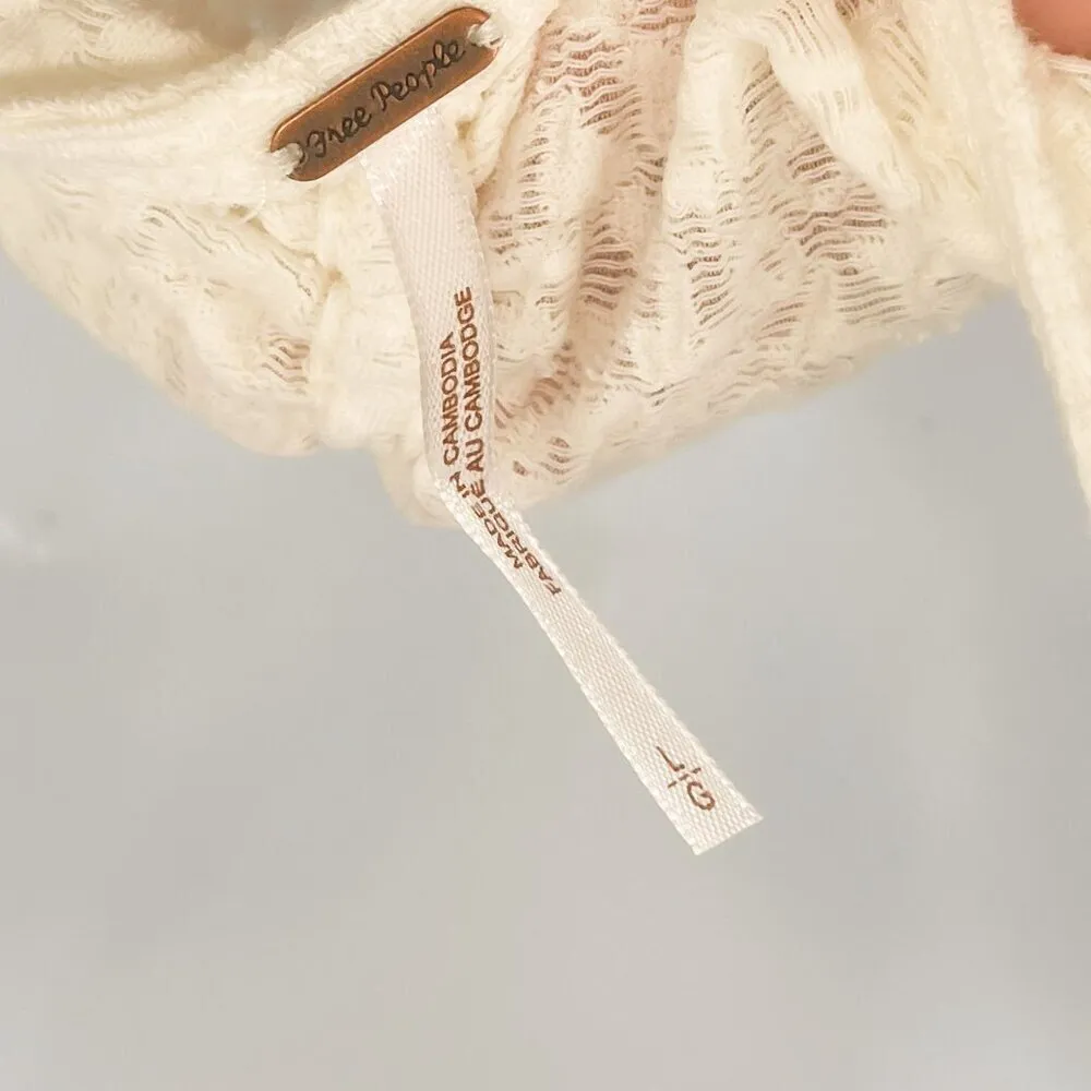 Free People Lace Ruched Love Her Tank Top Cami Ivory White Gardenia - Image 11