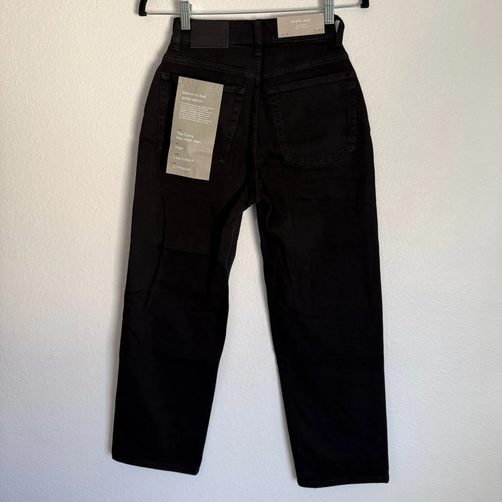 NWT Everlane Sz 23 The Curvy Way High Straight Jean Coal Black Organic Cotton - Image 4