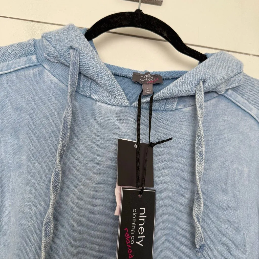 Ninety Clothing Co Women’s Large Blue Dye Hoodie Sweatshirt New - Image 2