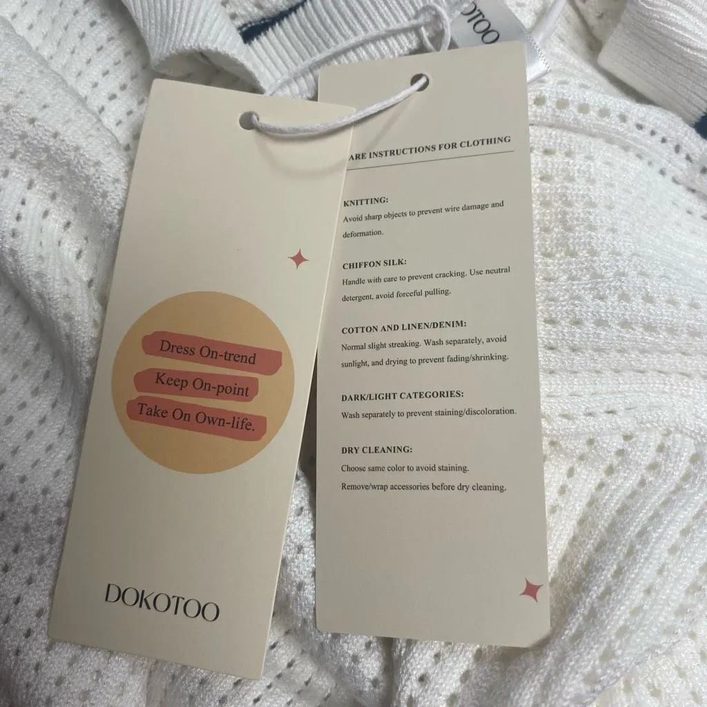 DOKOTOO Women’s Waffle Knit Top‎ Size 2XL White Black Short Sleeves Crew Neck - Image 6