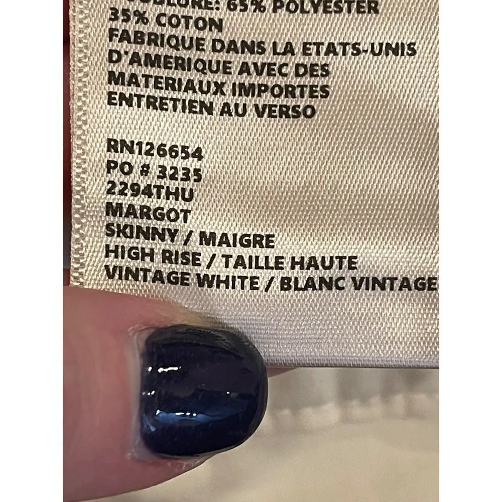 L'Agence White Margot Skinny High Rise Vintage‎ White Jeans Size 28 - Image 13