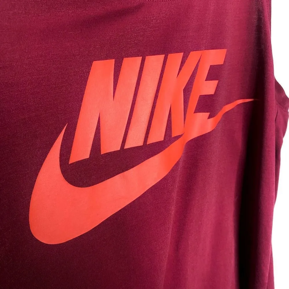 Nike NSW Signal Swoosh Graphic Logo Printed Racerback Tank Top Red Orange Small - Image 5