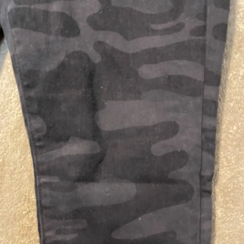 Social Standard by Sanctuary Jeans Sz 4 Women's Skinny Camo Black Gray Stretch - Image 9