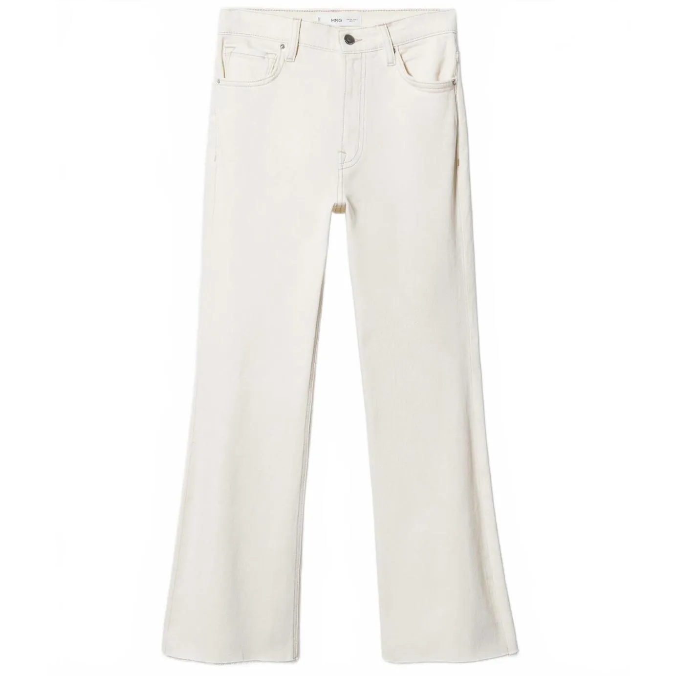 Mango Sienna Crop Flared Jeans Off White NWT Size 14 - Image 2