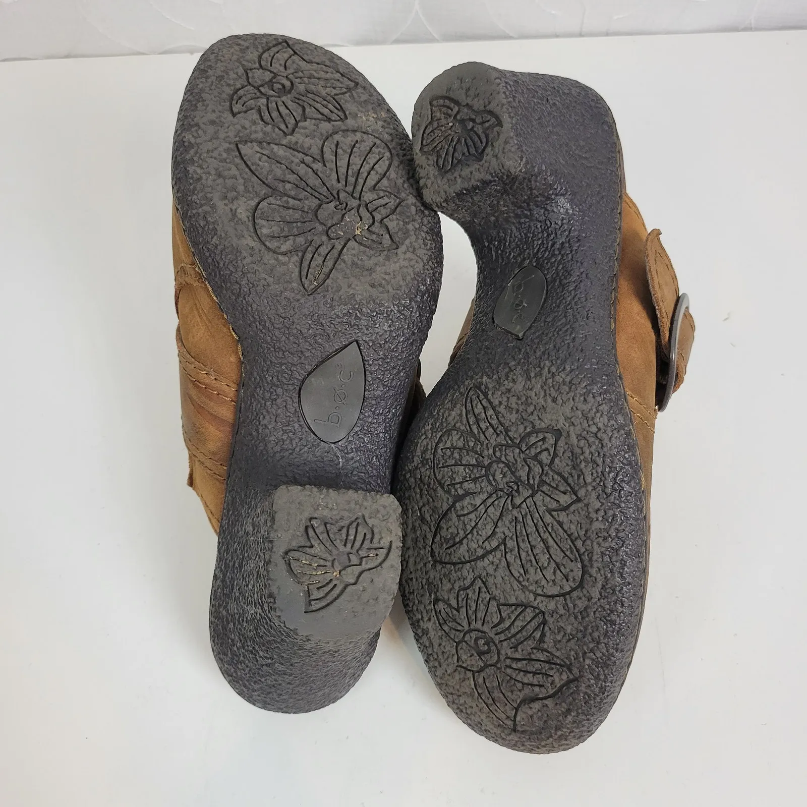 BOC Womens Shoes Size 8/39 Brown Leather Chunky Heels Slip - Image 2