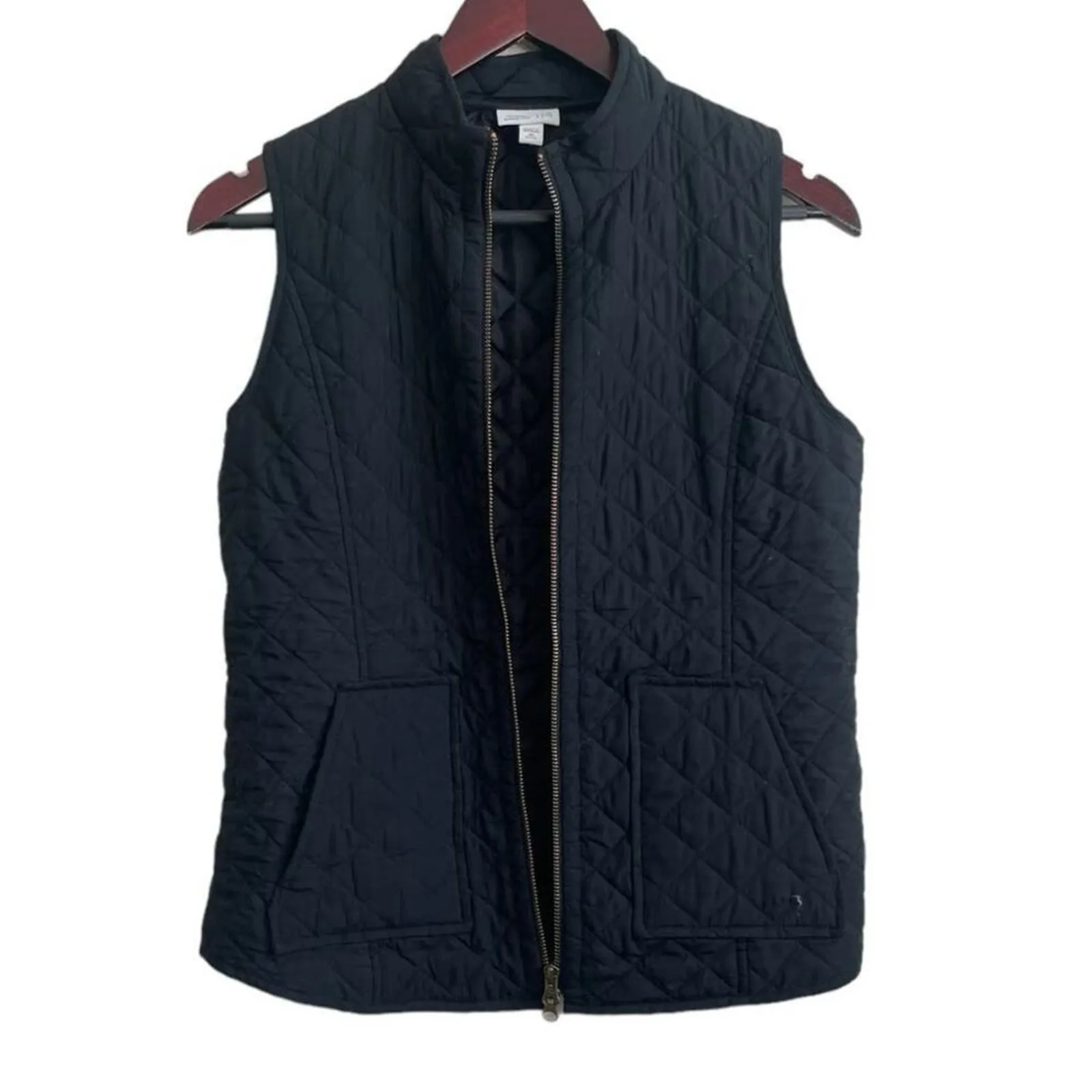 J Jill Heritage‎ Women Quilt Vest XS Black Lightweight Full Zip Gorpcore Neutral - Image 11