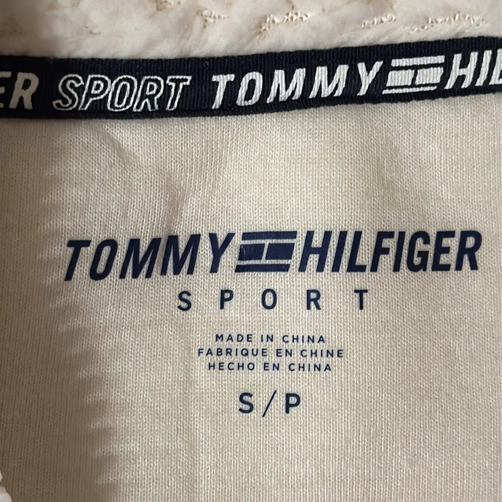 Tommy Hilfiger Women’s Chevron Fleece Sherpa Quarter zip Sweatshirt Jacket sz S - Image 9