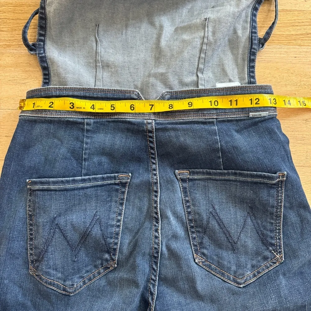 Mother RARE Denim The Tie Back Hustler Ankle Fray Jumpsuit NEW Blue Size 26 - Image 8