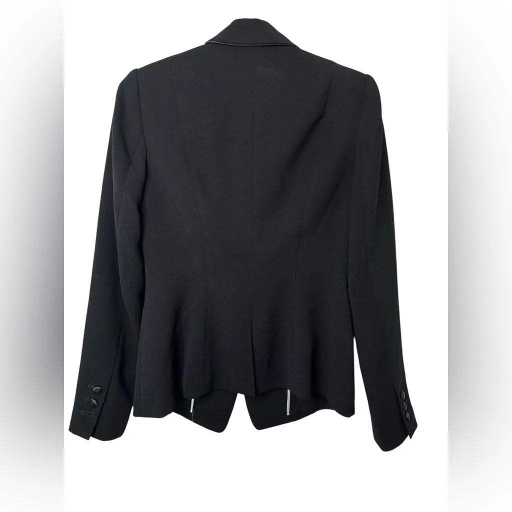 White House Black Market Womens Blazer Jacket Long Sleeve Black Size 2 - Image 3