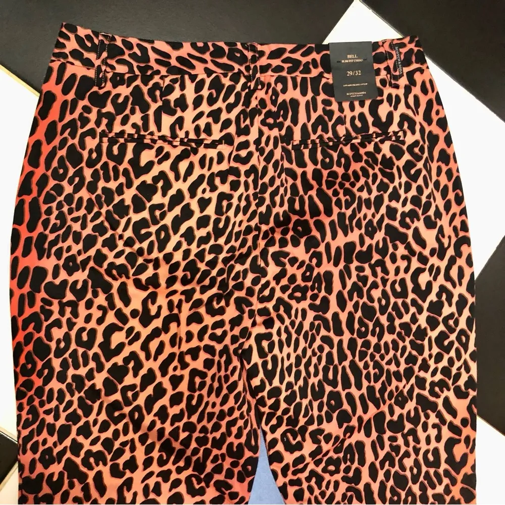 NWT Scotch & Soda Animal Print Slim Fit Jeans Leopard Print Pants Coral Pink 29 - Image 8