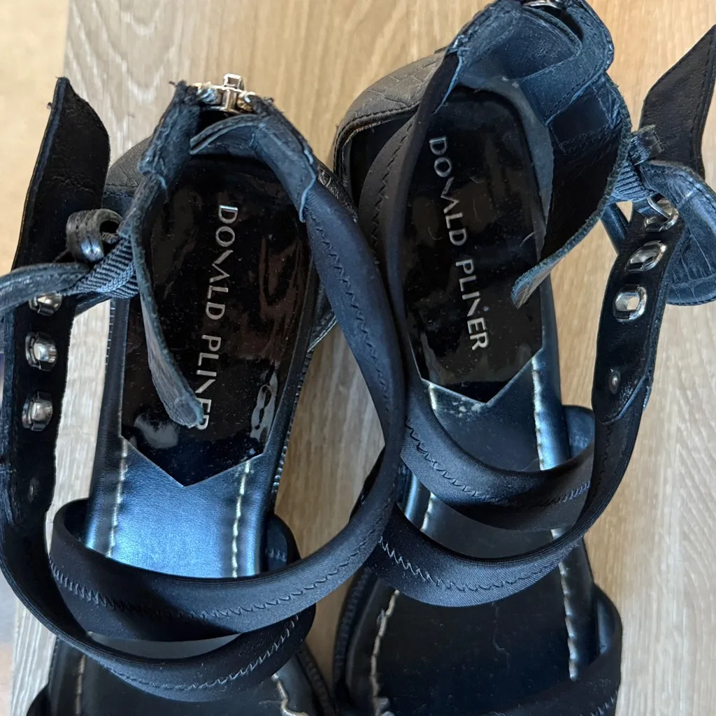 Donald J. Pliner Helen Black Sandal Block Heels, 9 - Image 11