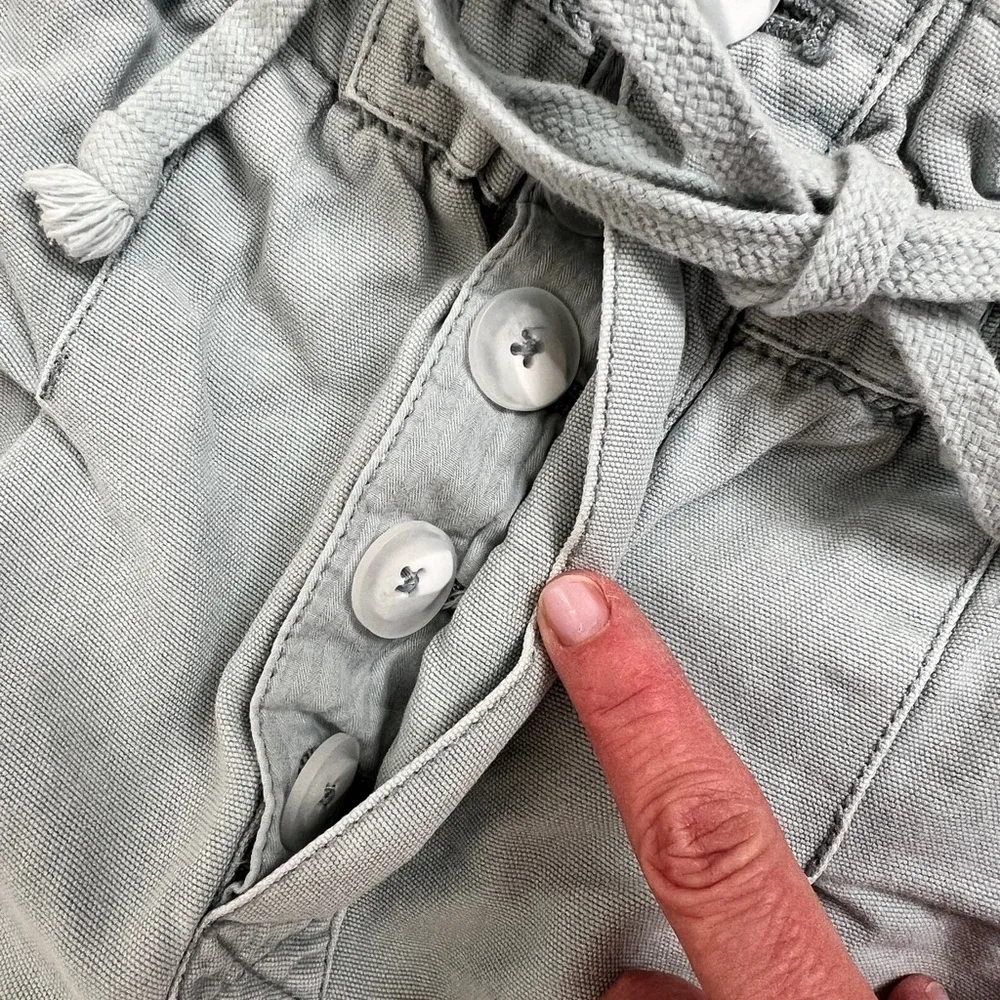 Free People Margate Pleated Trouser Sky Blue Twill Button Fly Tapered Small - Image 6