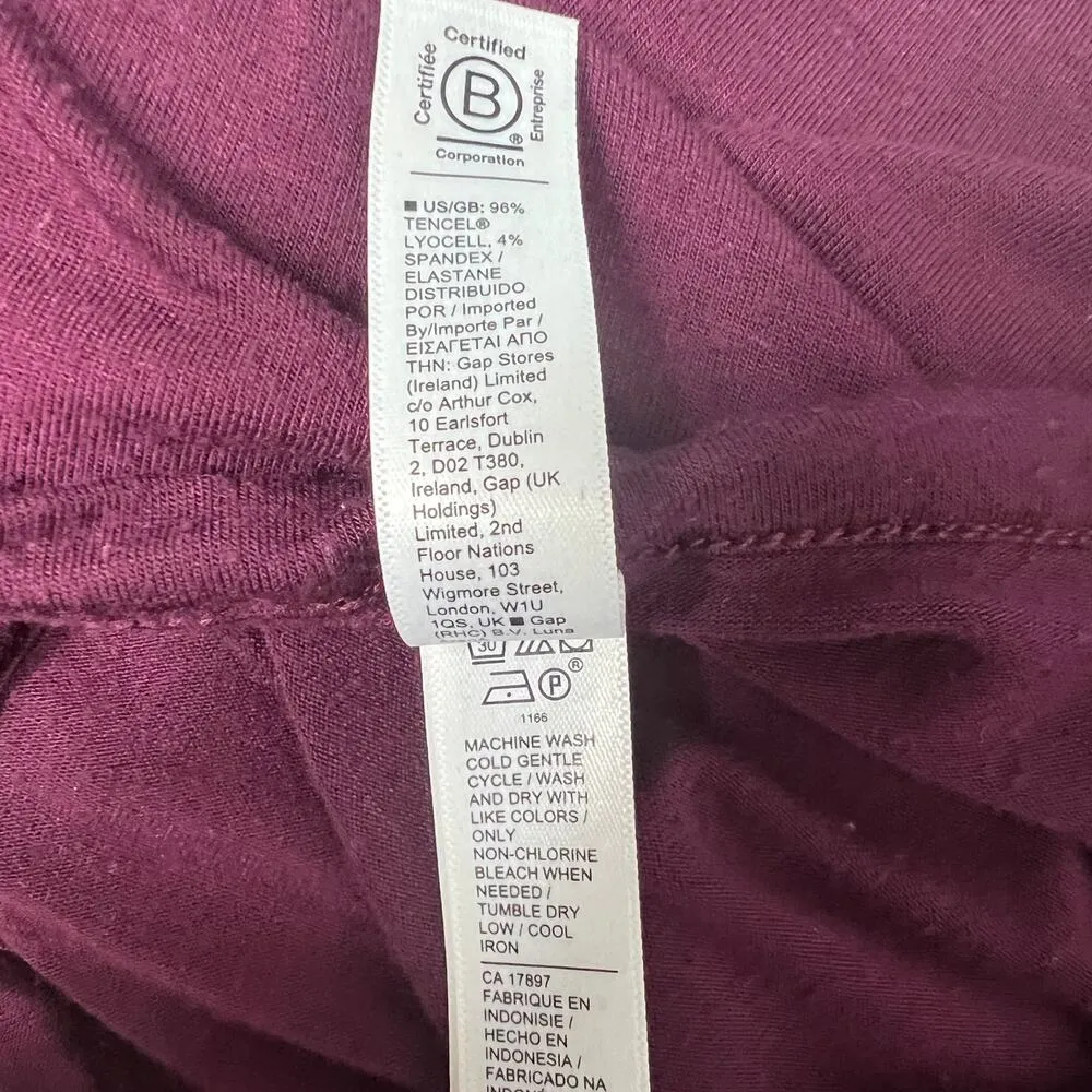 Athleta Nighttime Bliss Sleep Burgundy Women's Henley Top Size XS Lounge Cozy - Image 9