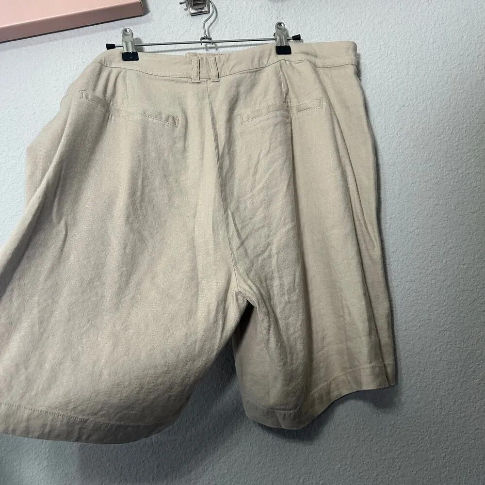 NEW NYDJ Relaxed Shorts Stretch Feather Beige Natural Sz 14 Large Capsule Preppy - Image 9