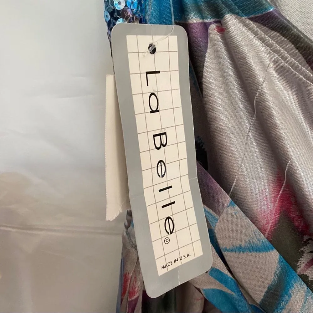 LA BELLE Womens Multicolored Silky Sequin Formal Gray - Image 7