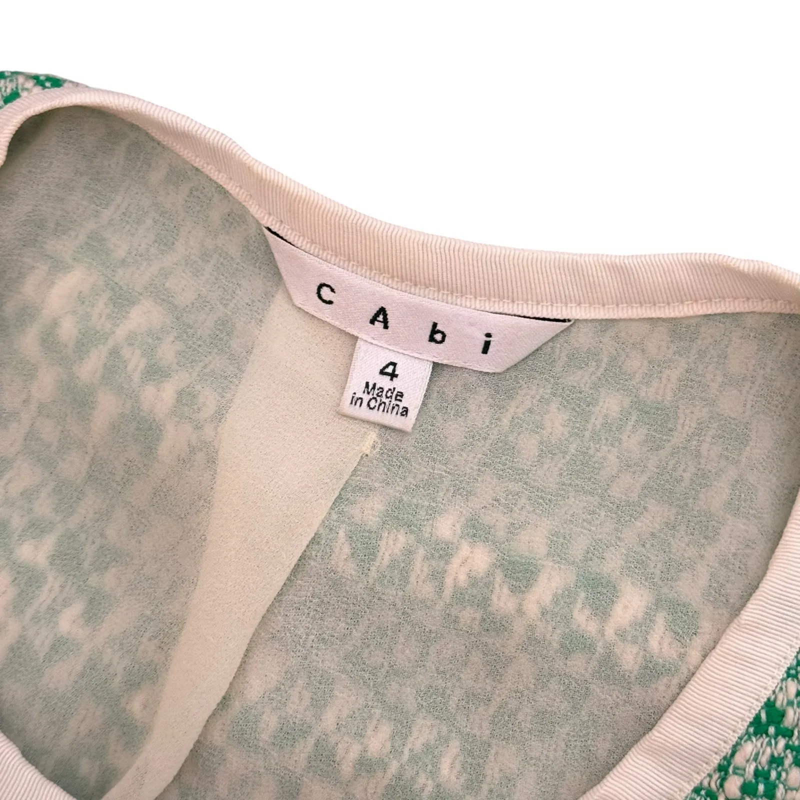 Cabi Style 726 Clover Tweed Crop Jacket Womens 4 Green Preppy Knit Career Office - Image 4