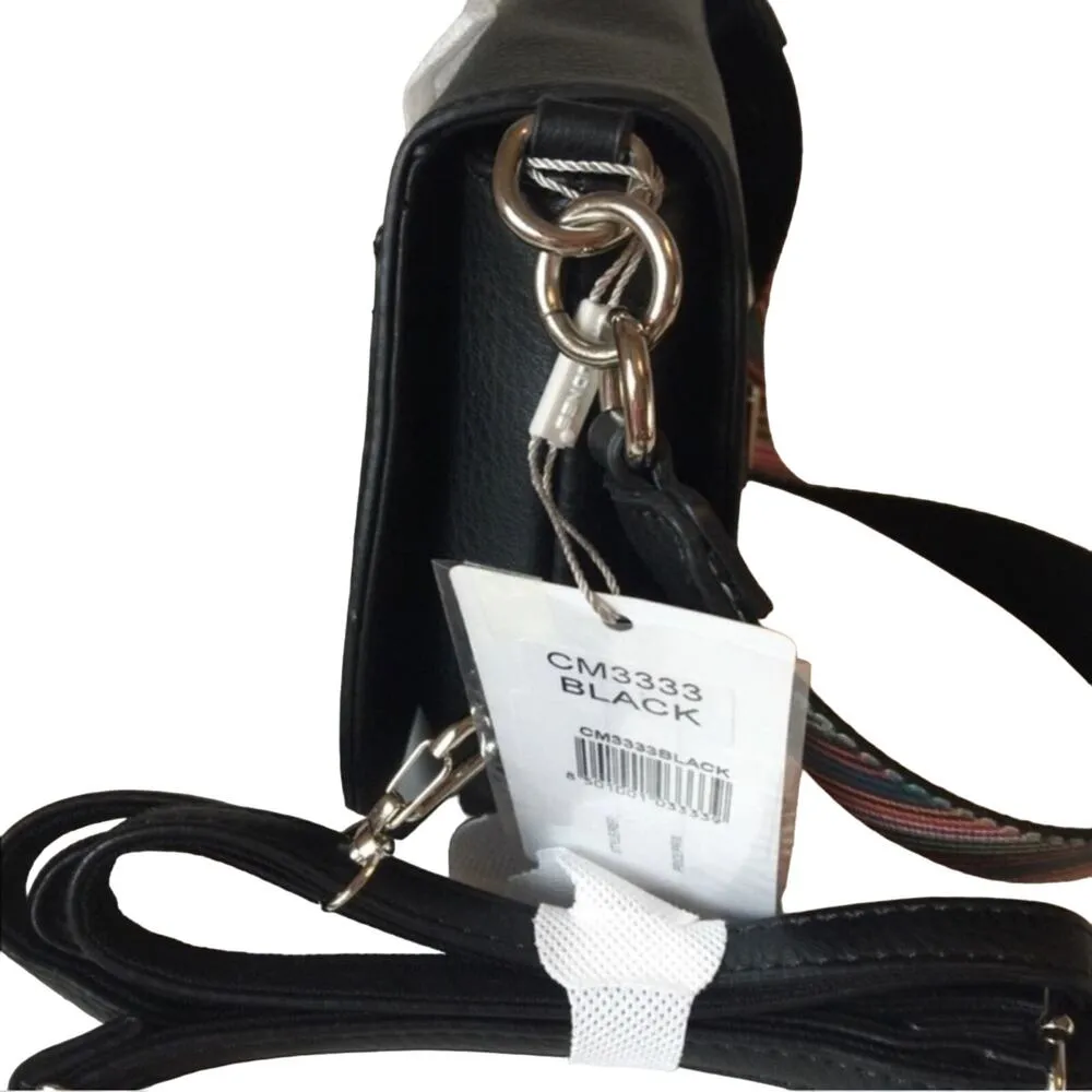 Crossbody bag black with 2 straps turn lock closure - Image 2