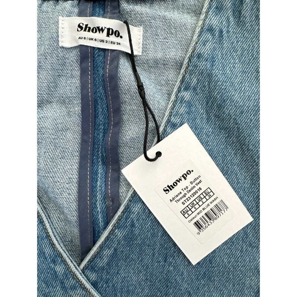 Showpo - Adriene Button Down Denim Vest in Blue - Image 2