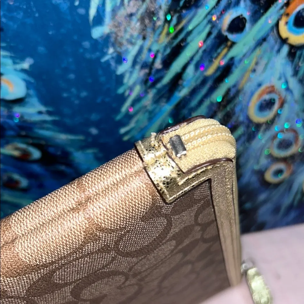 Limited Edition Large Coach Signature Monogram W Stars Zipper Closure Pouch - Image 5