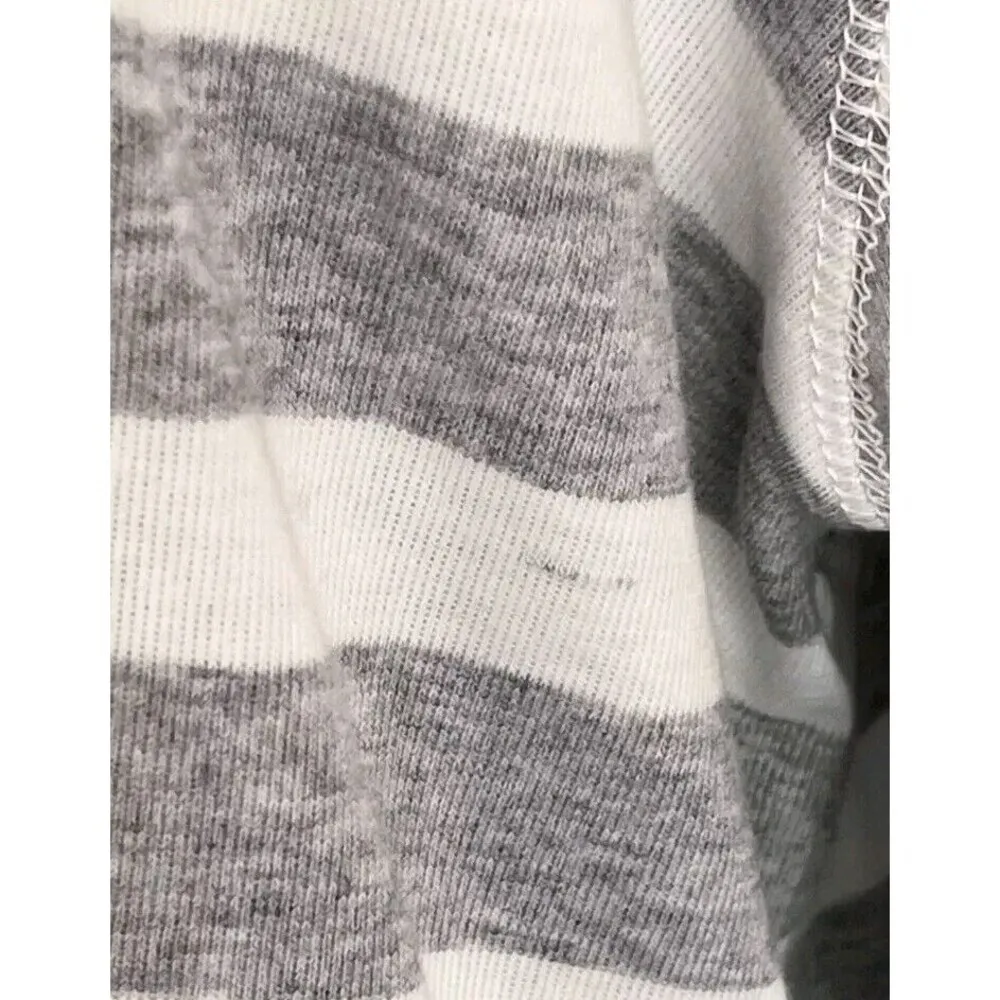 Hearts Of Palm Cardigan Open Front Gray And White Striped Womens Size PL - Image 5