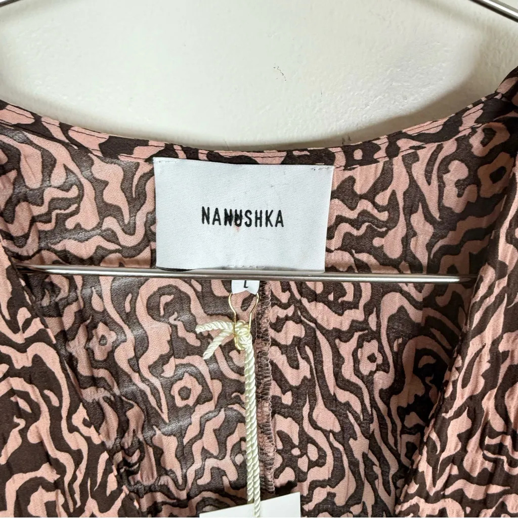 Nanushka Suki Rope Belted Graphic Animal Print Mini Dress Size L - Image 8