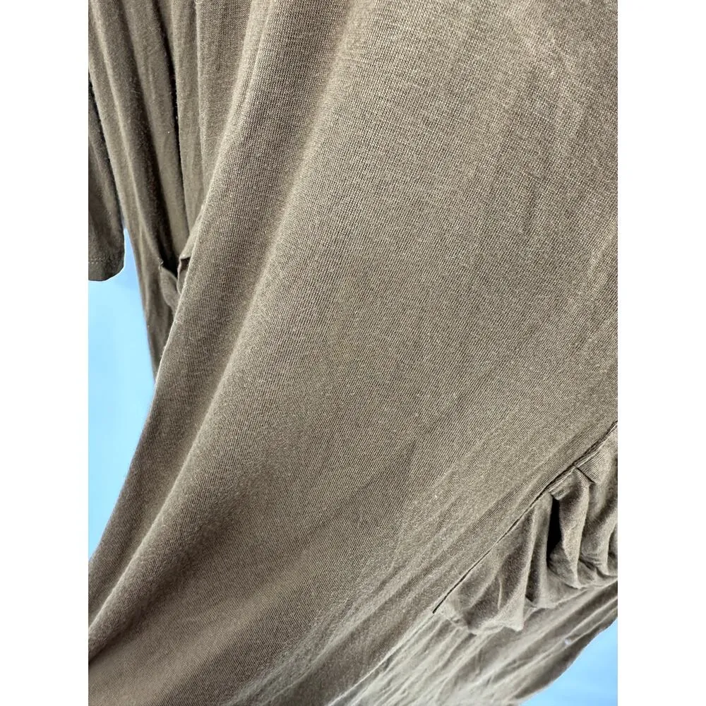 LOGO Lori Goldstein Top Women LARGE Olive Green V-Neck Long Sleeve Tunic - Image 6