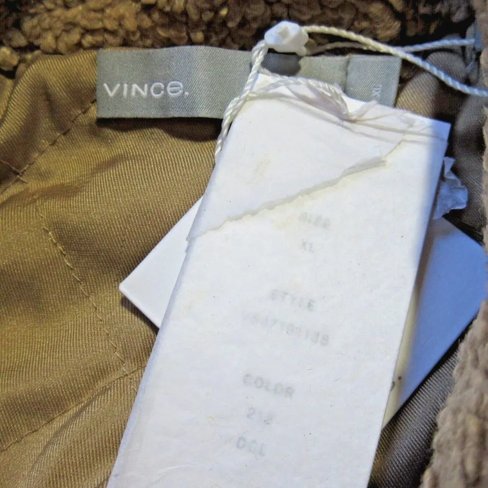 NWT Vince Faux Sherpa Trucker Jacket in Desert Camel Furry XL $395 - Image 4