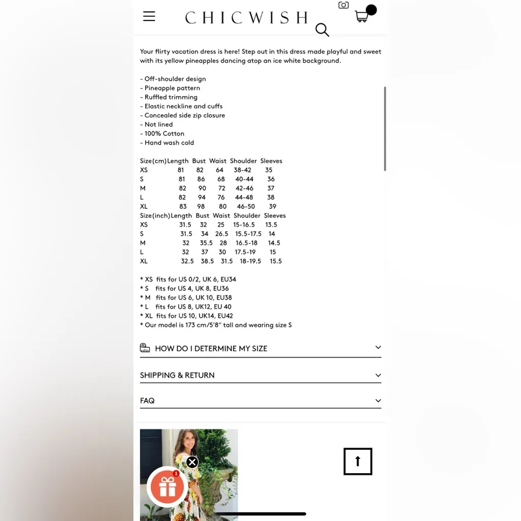 Chicwish  Pineapple Off-Shoulder Dress Size Small - Image 10