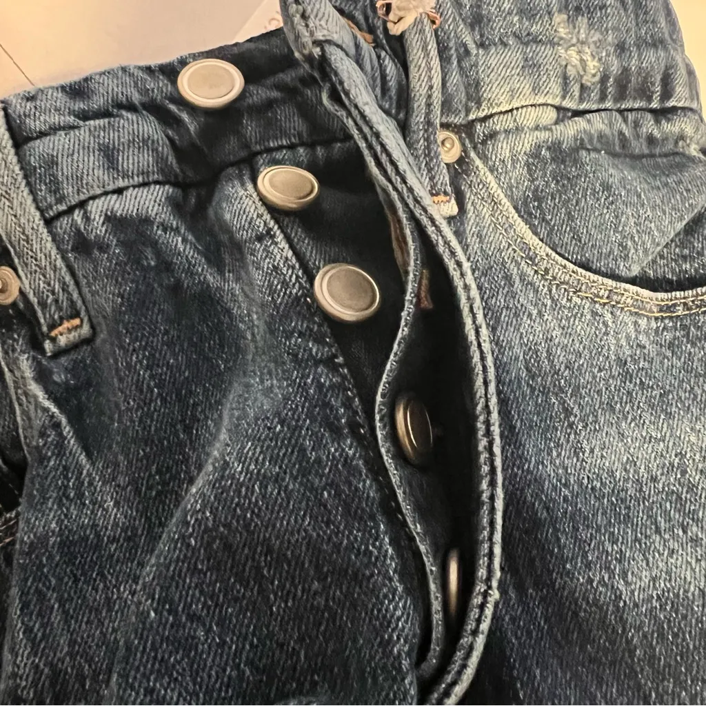 Good American jeans Good Boy Double Slit BLUE404 wash size 0/25 NWT button fly - Image 9