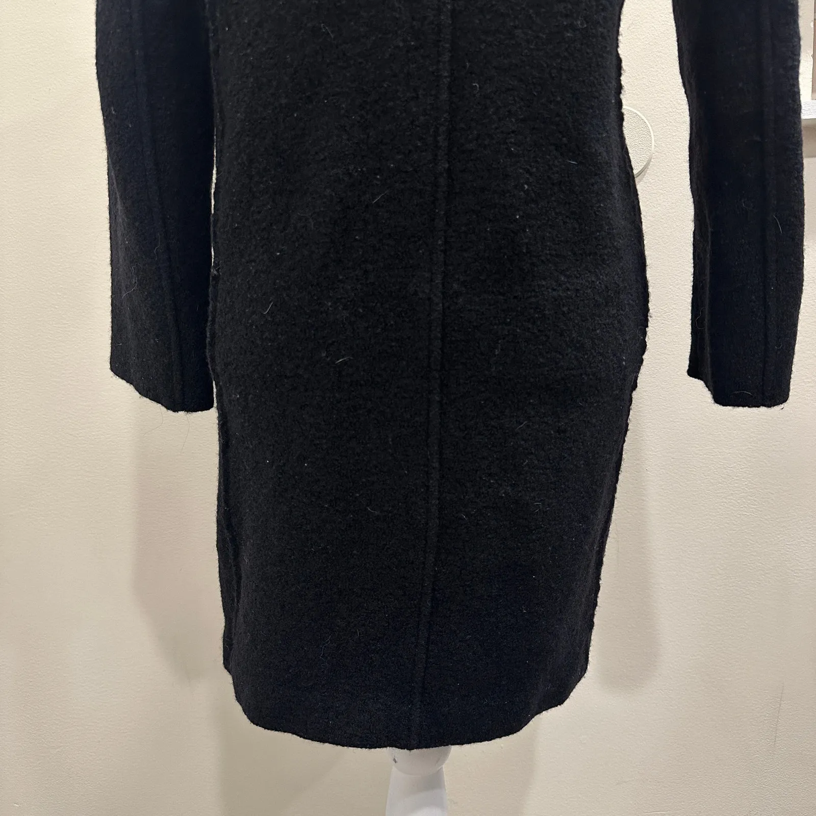J. Crew Black Daphne Italian Boiled Wool Top Coat Sz 2 Old Money Preppy Heritage - Image 11