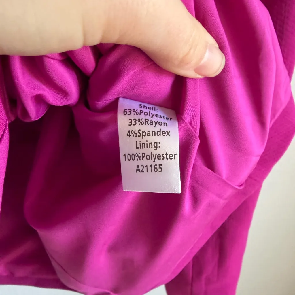 Appleseed’s Fuscia Pink Large Button Structured Blazer Style Jacket Womens 16 - Image 5