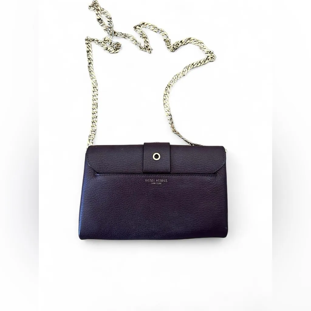 HENRI BENDEL Buckle Leather Clutch with added Crossbody Chain - Image 7
