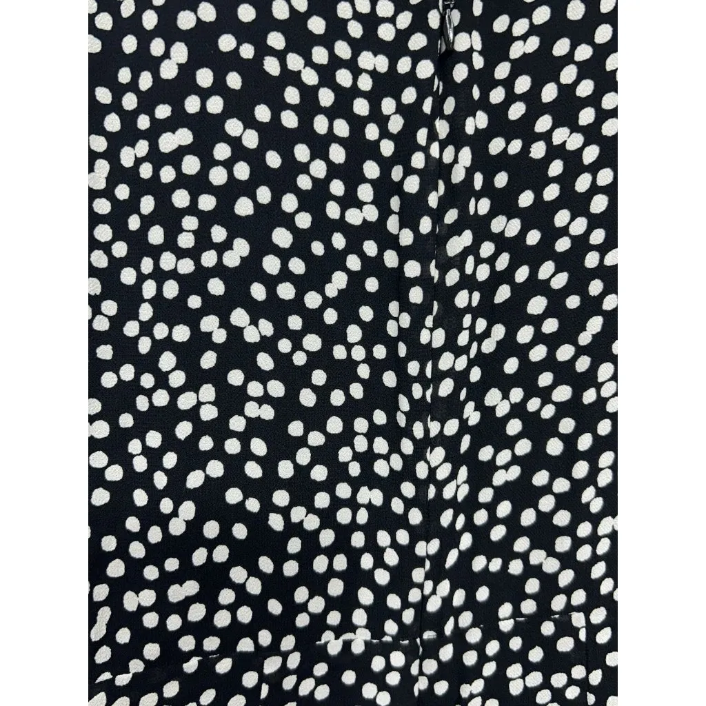 Reformation Juni Polka Dot Dress Size 4 Black White Puff Sleeve Mini Bodycon - Image 4