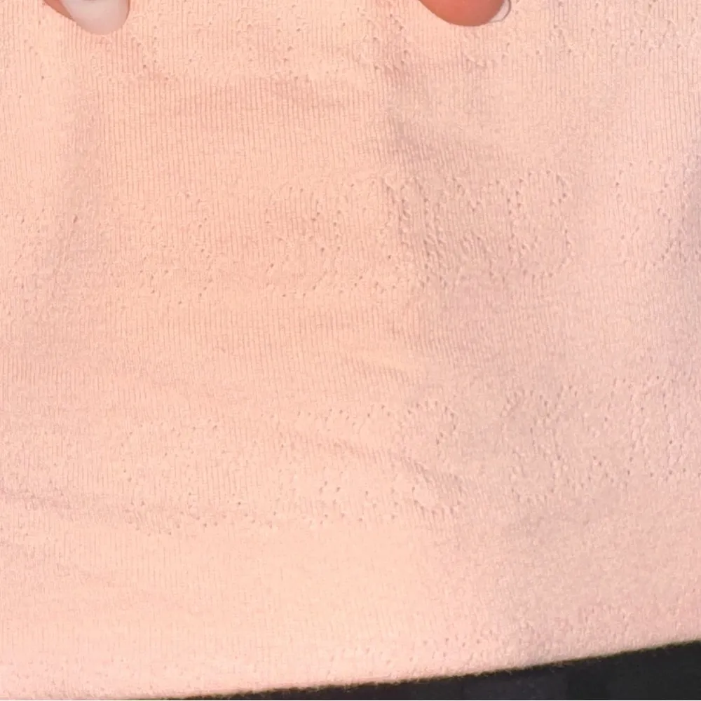 SKIMS logo pointelle bralette square neck adjustable peach knit quartz - Image 6