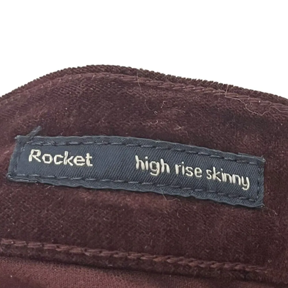 Citizens of Humanity Rocket Velour Skinny Jeans Burgundy Women’s Size 25 High Ri - Image 12