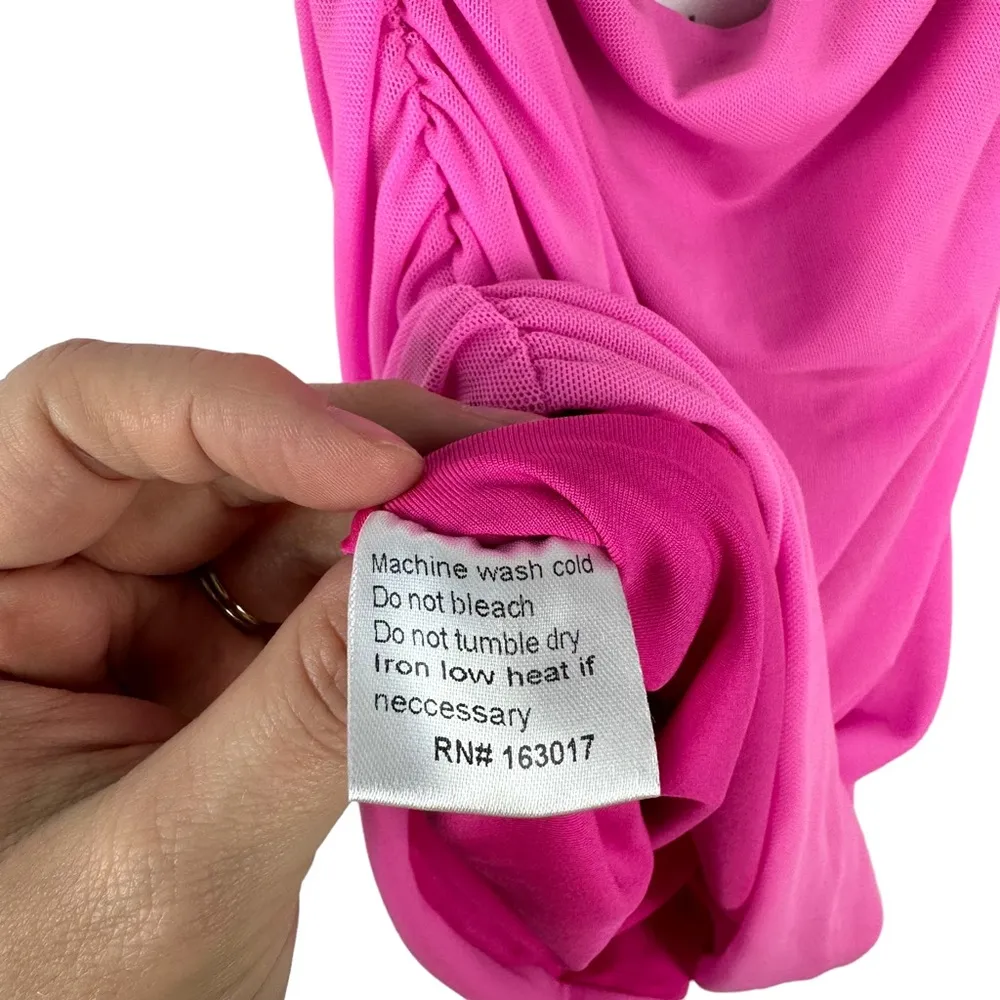 NWT Princess Polly Sz 0 Ruched Mesh Pink Holloway Wishes Mini Dress Barbie Core - Image 9