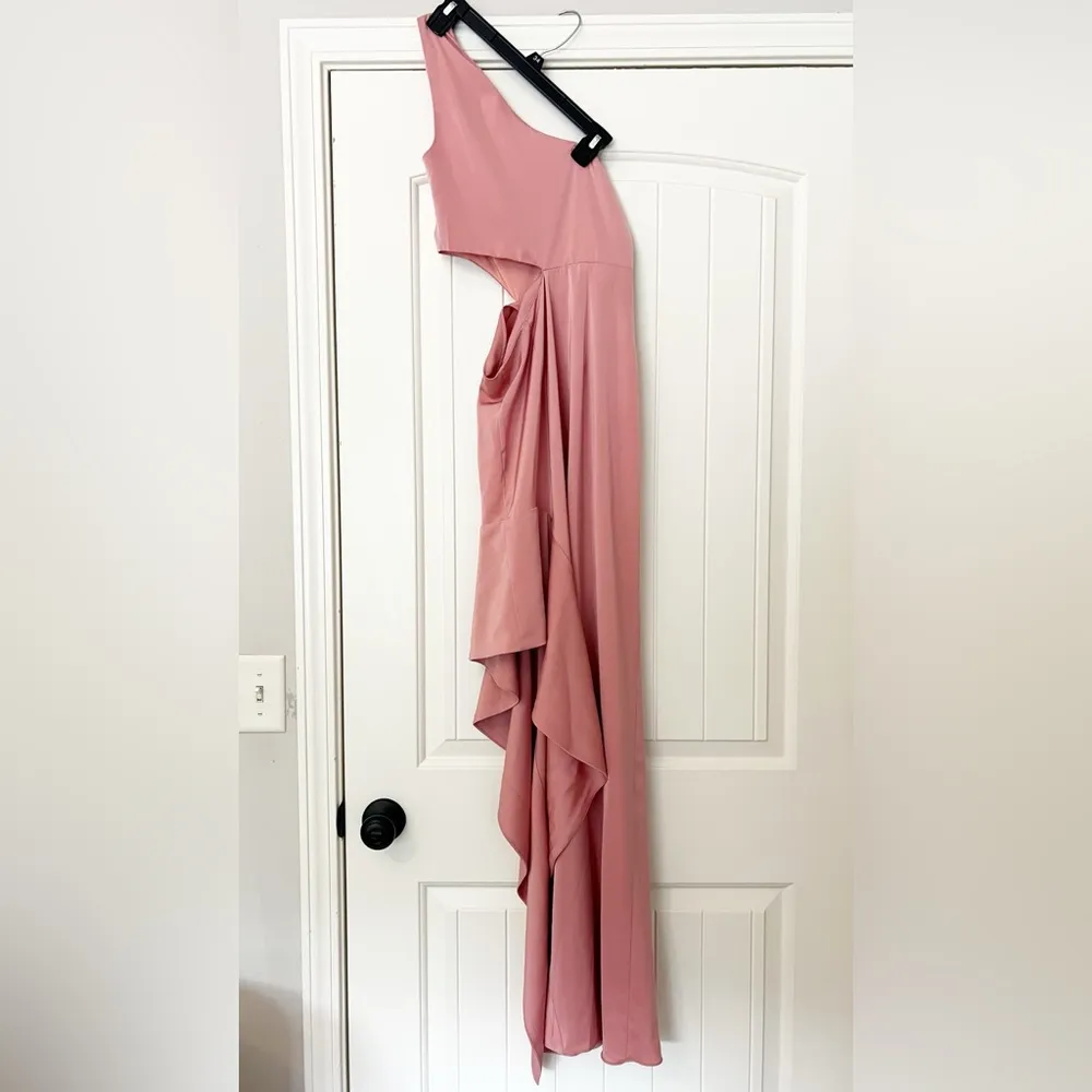 NBD Cressida One Shoulder Asymmetric Hem Gown Pink - Image 5