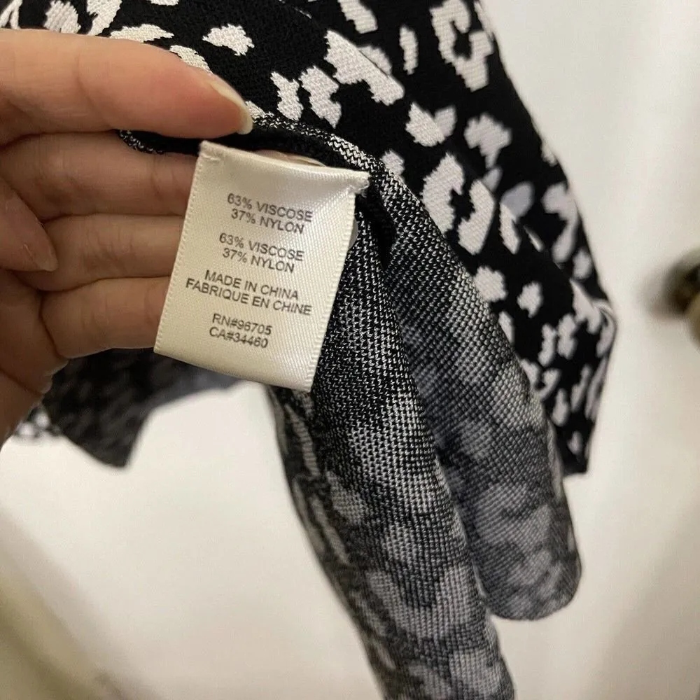 Rebecca Taylor Revolve Leopard Stretch Knit black white Sweater Dress size XS - Image 7