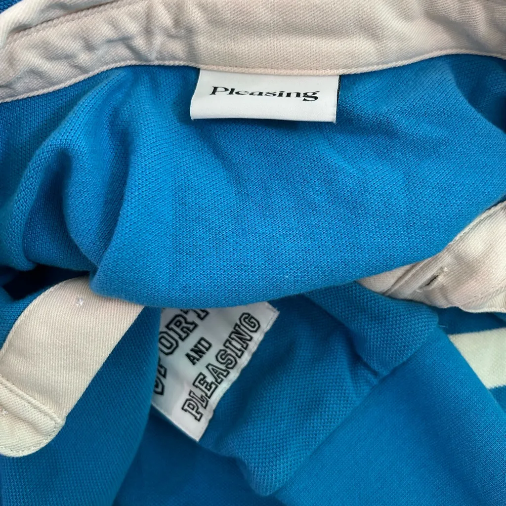 Pleasing Long Sleeve Rugby Top Harry Styles EUC Blue Size L - Image 6
