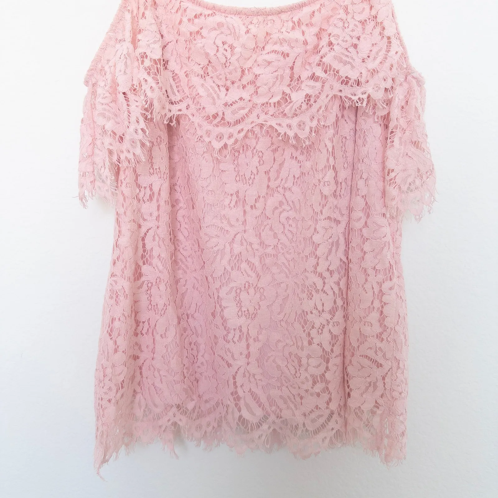 Womens Lace Top Size XXL Pink Off Shoulder Coquette Romantic Soft Girl Summer‎ - Image 4