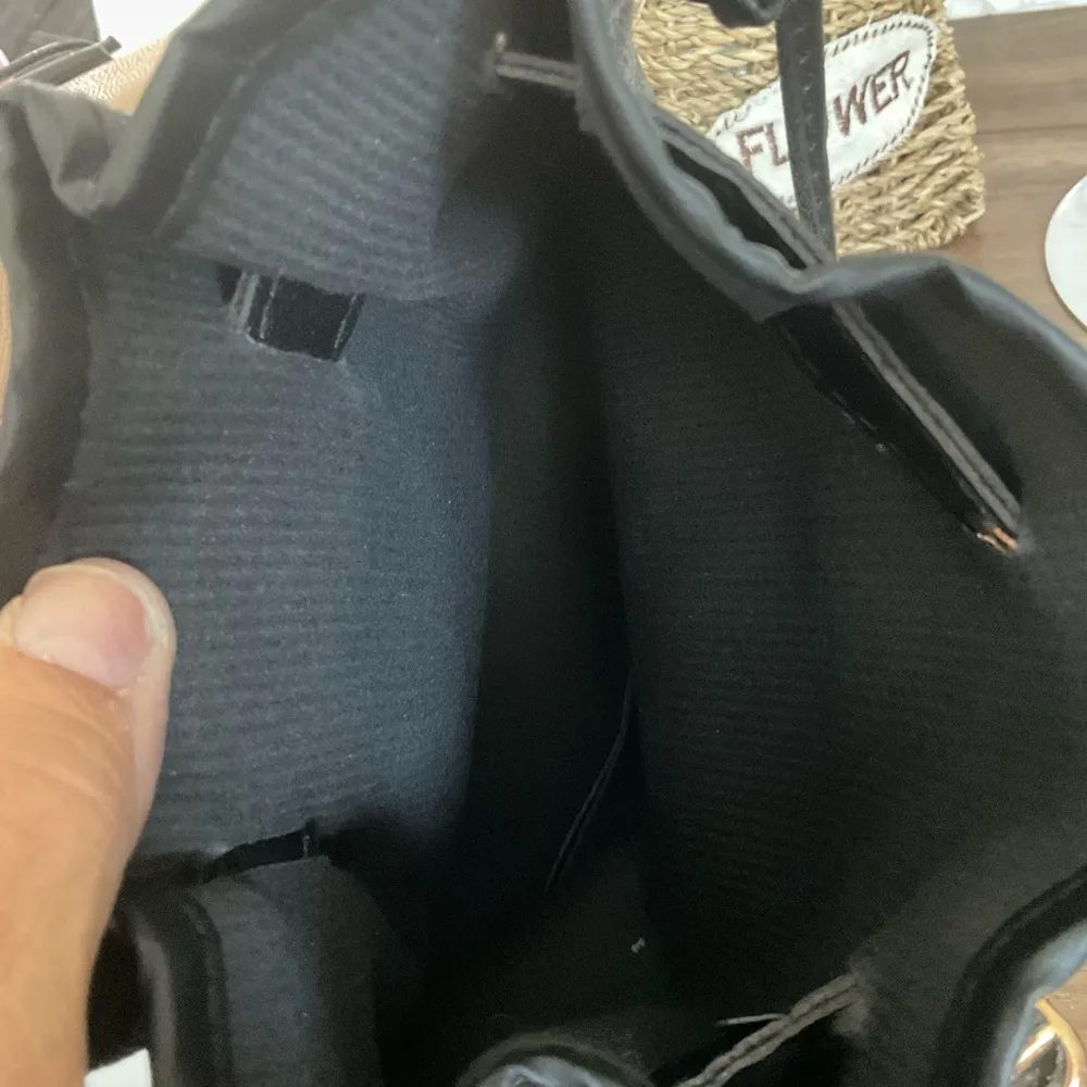 Small Black Patterned Bucket Bag. 7” X 7” NWOT - Image 3