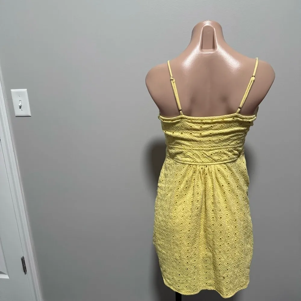 Lilly Pulitzer Carreen Dandelion Yellow Eyelet Spaghetti Strap Dress - Image 6