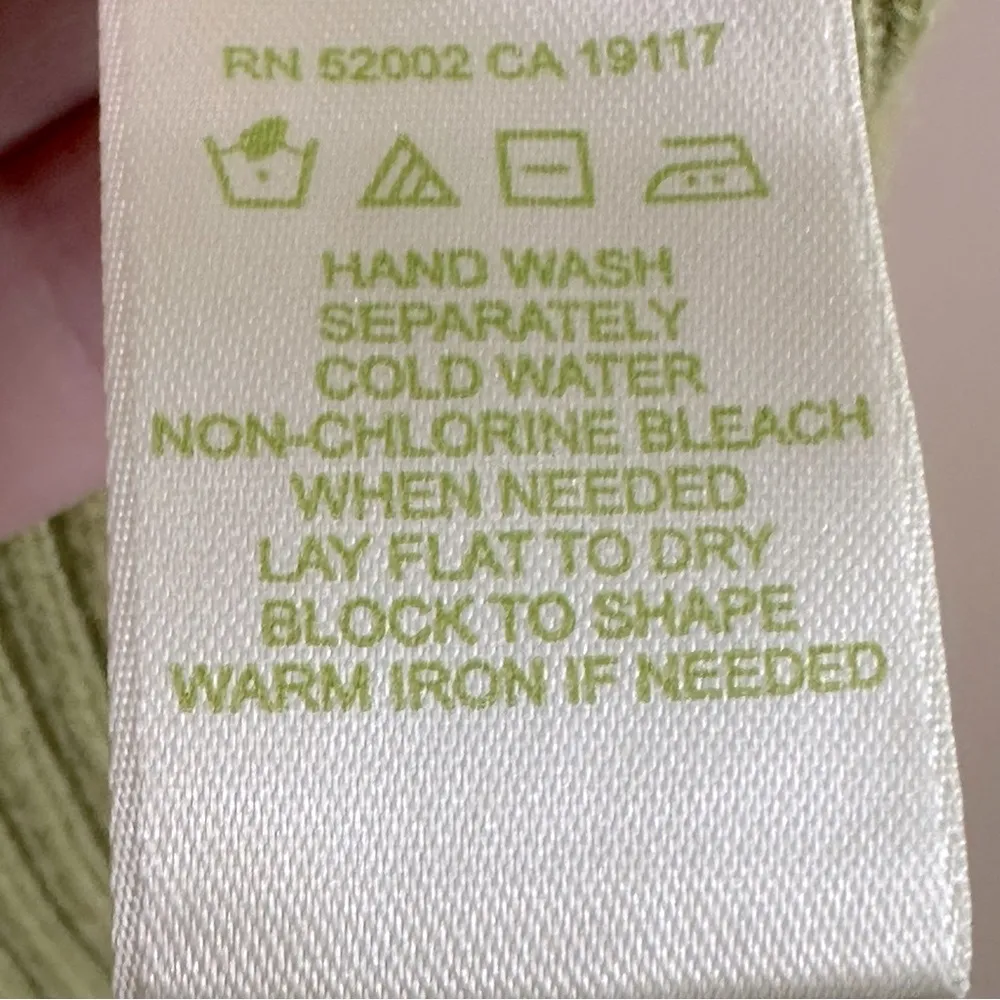 Singrid Olsen Silk Blend Multicolor Floral Scalloped Knit Cardigan Small Green - Image 10